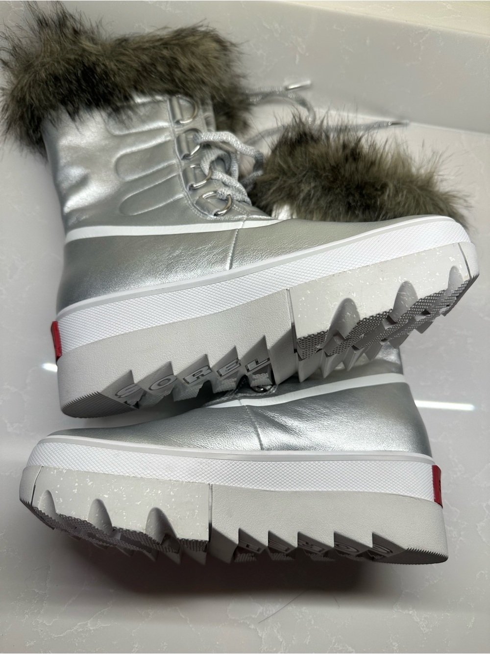 SOREL Women's Joan of Arctic Next Waterproof Boots Silver Metallic Size 7 Sample - Picture 9 of 15
